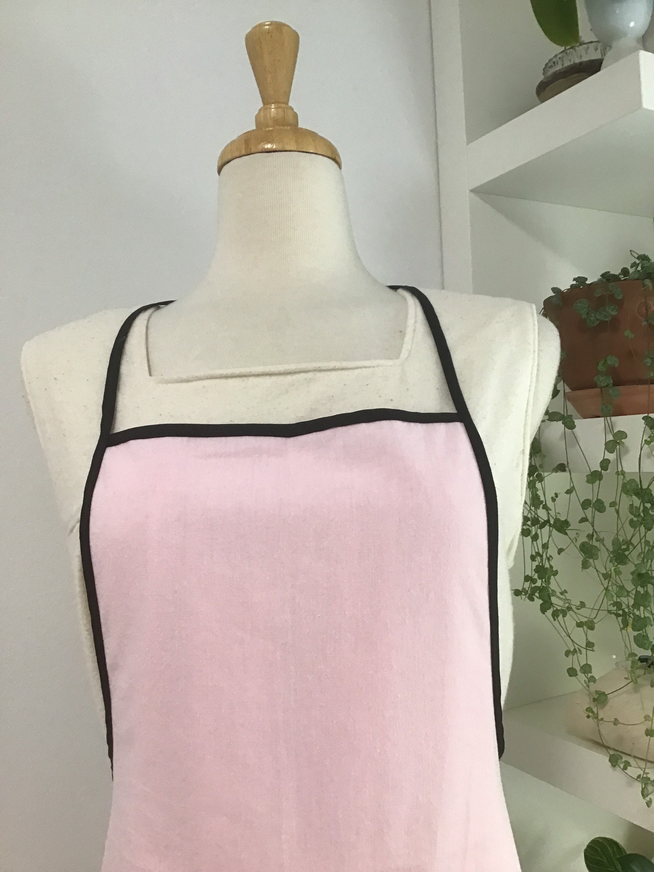Pink Cotton Apron Apron Pink Bib Apron Aprons for Women Etsy UK