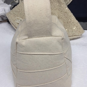 Natural Seeded Cotton Canvas Patchwork 2kg Door Stop Handmade by Knackered Mamas, Soft Kick Fabric Door Stopper, Esthetic Soft Doorstopper