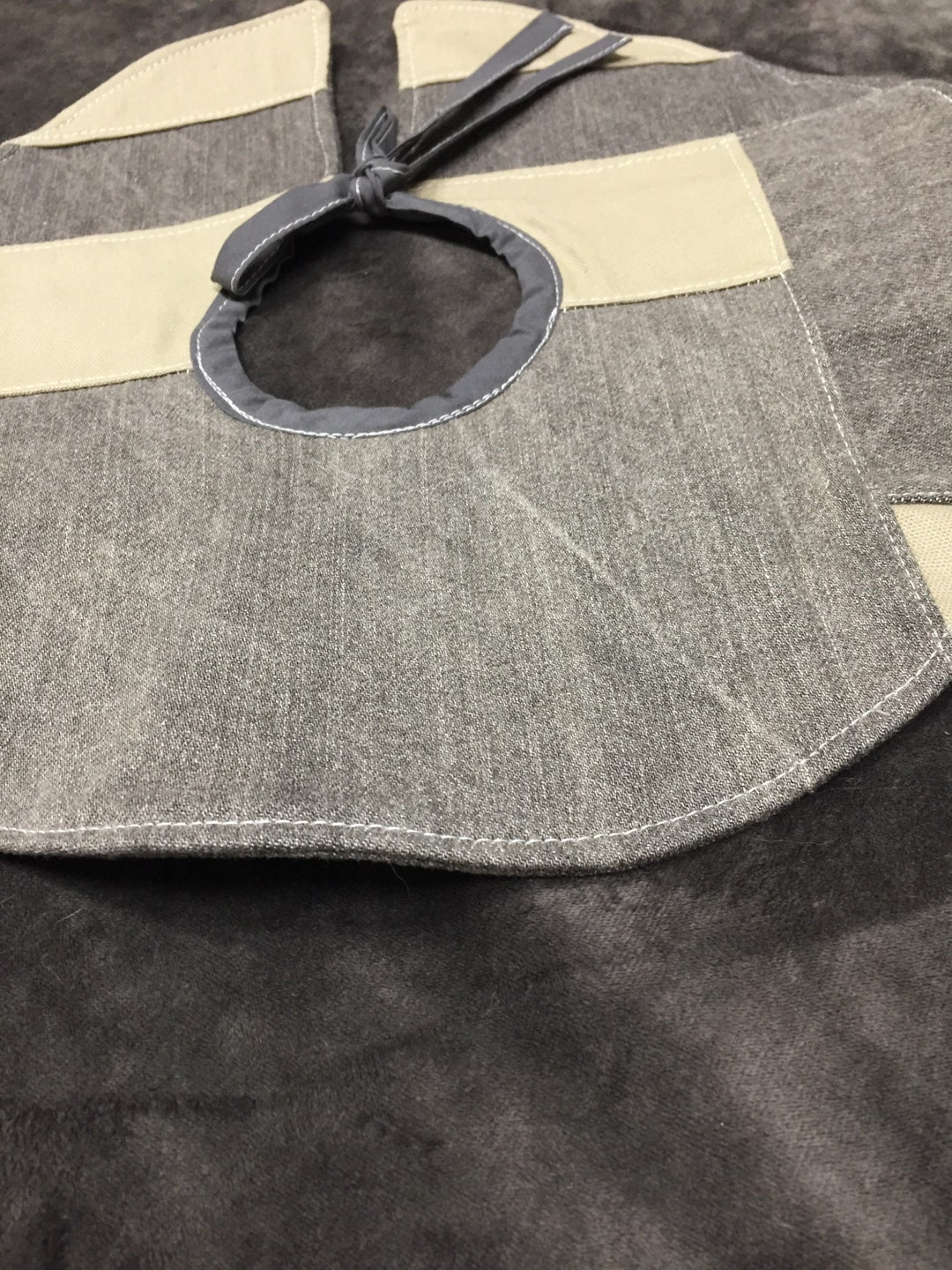 Earth Tone Patchwork Denim Tree Skirt Minimalist Mini Etsy