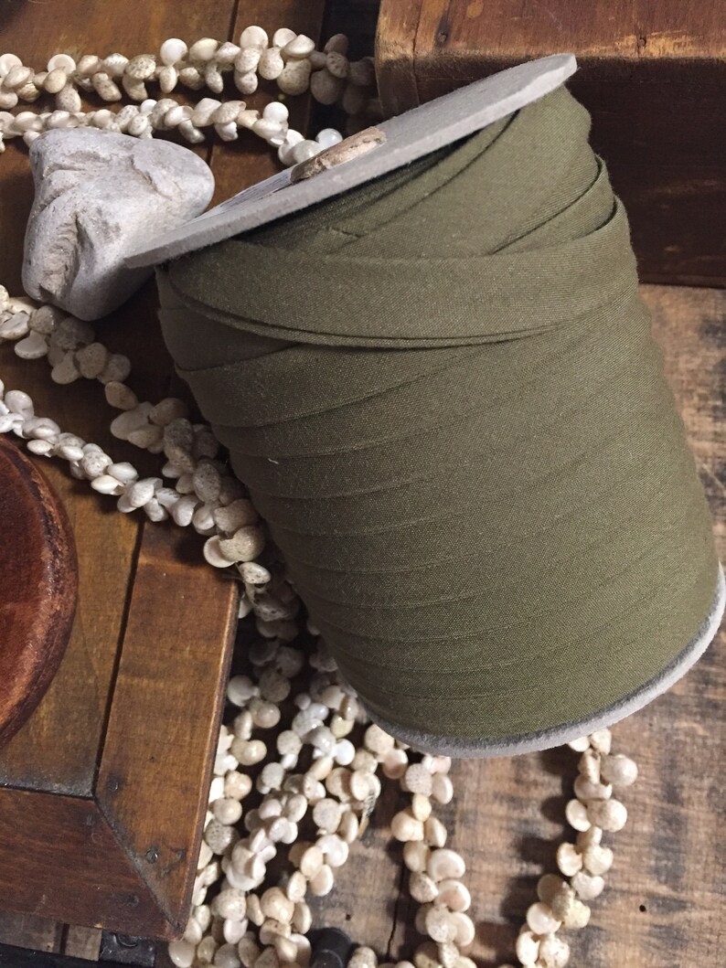 PolyCotton Bias Binding By The Meter 12 Double Fold Bias Tape Olive Green Bias Binding 13mm Seam Binding
