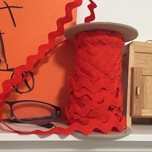 Orange Rick Rack Braid 15mm Trim by the Yard, Knackered Mamas Rick Rack for Crafting, Sewing, Scrapbooking, Quilting Decorative Ribbon