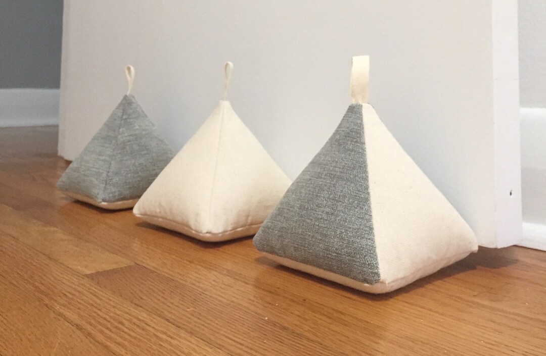 Grey & Natural Door Stop Solid Grey Doorstops 2 Tone Etsy