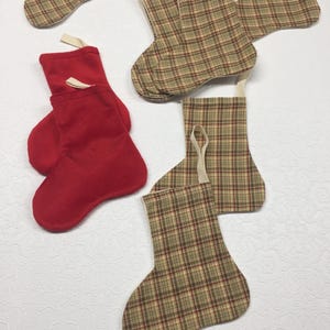 Perfect Plaid & Festive Red Stockings, Individual Stockings, Single Stockings, Small Christmas Stocking Sets, Classic Christmas Essentials