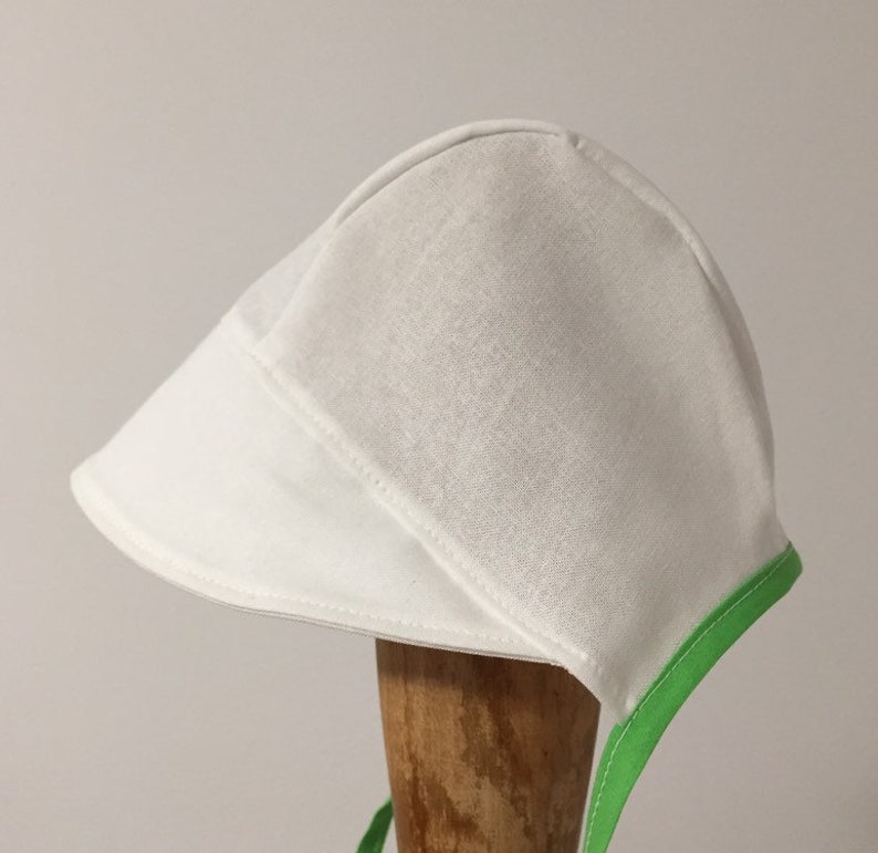 White Eyelet Bonnet Sunhat w Pastel Embroidery sizes Newborn through 5 years