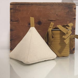 Warm Gold & Canvas Doorstop, Stitched Bottom Door Stop, The One and Only Doorstop,  Doorstopper Natural Decor, Custom Colour Yellow