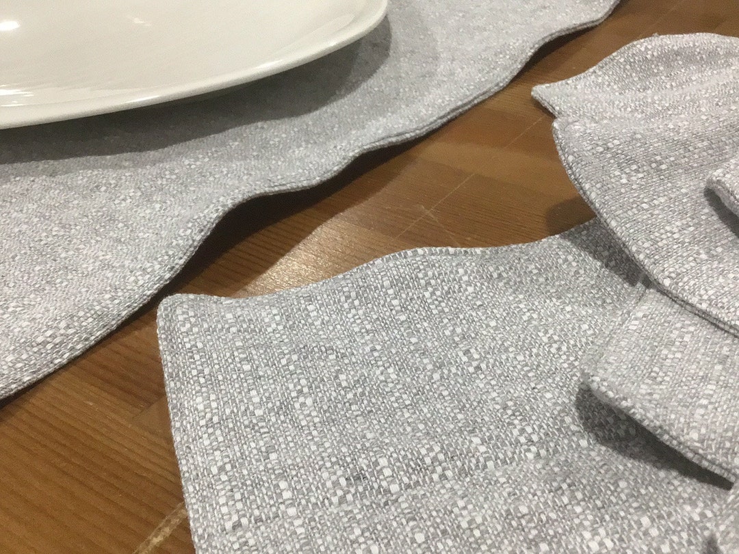 Grey Woven Placemats, Preshrunk Placemats, Simple Chic Grey Place Mats