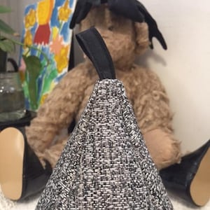 Don&#39;t Be Static Fabric Doorstop With Character, Filled & Weighted Doorstop, Made in Canada Doorstop, Easy Fill Doorstop, Eclectic Home Decor