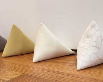 Velvet Wedge Door Stops, Modern Minimalist Doorstops, Small Doorstopper, Soft Doorweights, Winter White, Yellow, Brown