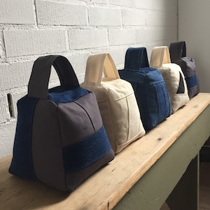 2kg Easy Fill Door Stop, Soft Kick Fabric Door Stop, Extra Large Doorstopper, Kettle Bell Doorstops, Sculpted Doorstoppers, XL Doorstops