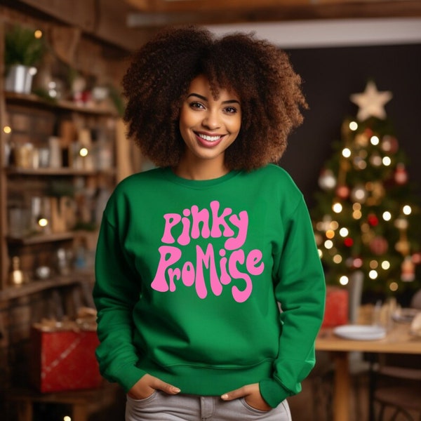 Pink and Green Pinky Promise Sweatshirt, Sorority Girl Sweatshirt, Greek Life