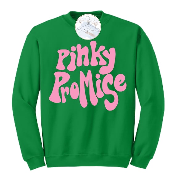 pink lime green crewneck Pink and Green Pinky Promise Sweatshirt, Sorority Girl Sweatshirt