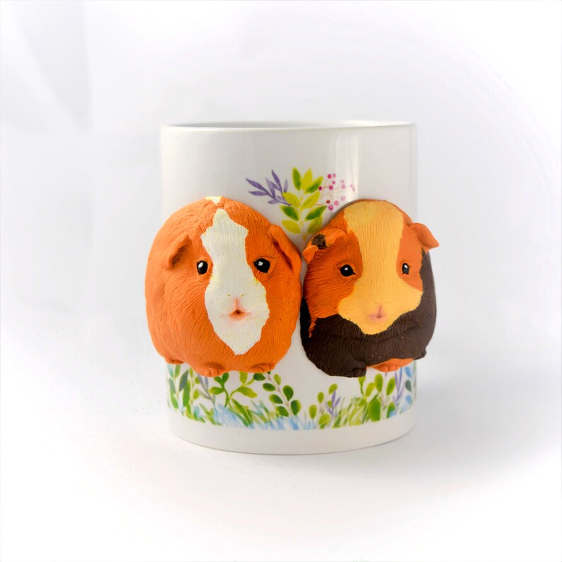 Guinea pig mug accessory gift personalized polymer clay 3d cup Etsy