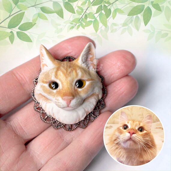 custom personalized cat portrait red cat cat lady gift cat etsy