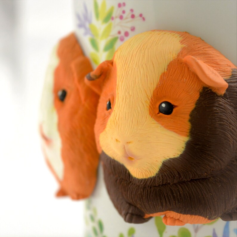 Guinea pig mug accessory gift personalized polymer clay 3d cup Etsy
