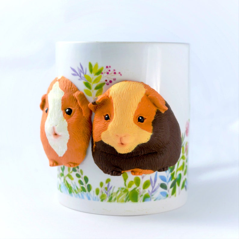 Guinea pig mug accessory gift personalized polymer clay 3d cup Etsy