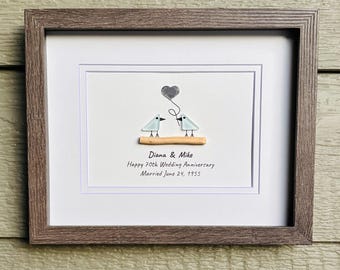 70th Wedding Anniversary | Personalized Platinum Anniversary Art