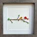 Sea Glass Cardinals Framed Handmade Artwork, 9x9 Original Wall Decor ...