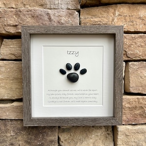 Gerahmtes Haustierverlust-Kunstwerk, 9x9-Steingedicht für Hundeverlust, Katzenverlust, personalisierbares Geschenk