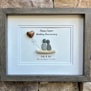 7th Wedding Anniversary Personalized Gift, Copper Seventh Anniversary Art, Copper Anniversary Gift for Wife, Husband, Friends