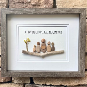 Gift for Grandma, Gift from Grandkids, Original Handmade Pebble Art, Personalized Gift for Grandmother