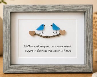 Sea Glass Birds 5x7 Picture, Mother Daughter Art, Coastal Decor
