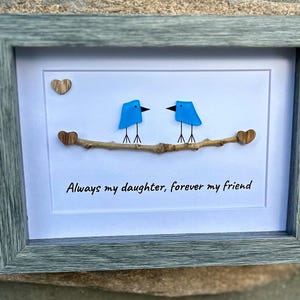 Always My Daughter, Forever My Friend | Sea Glass Art | 8x10 or 5x7 Framed Mother–Daughter Gift