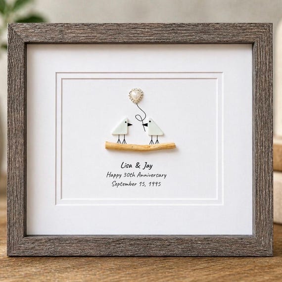30th Pearl Wedding Anniversary Personalized Gift, 8 X 10” Framed