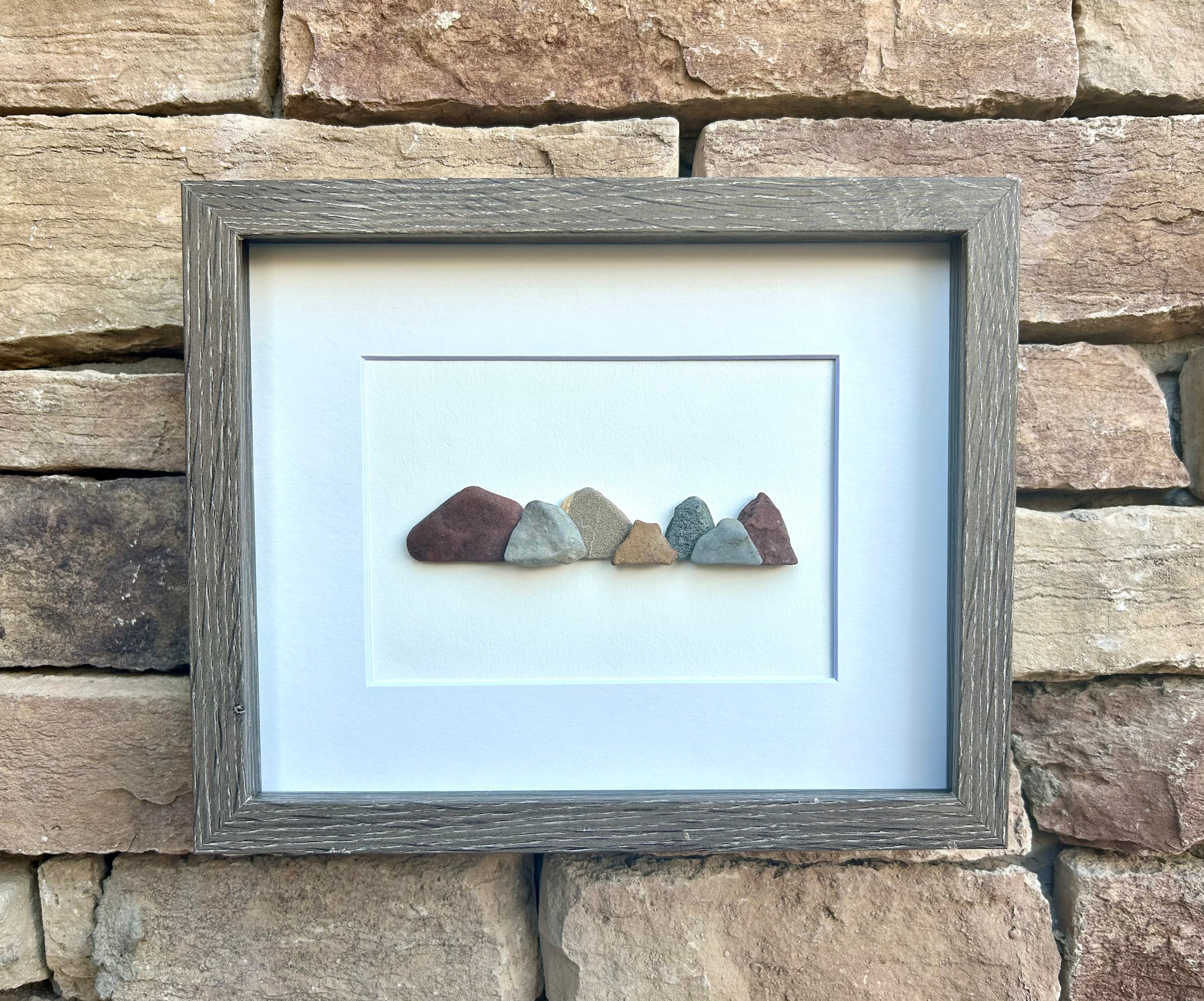 Colors of the Mountains Pebble Art, 8x10” Framed Original Artwork - Etsy