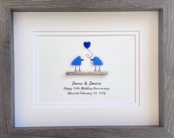 45th Wedding Anniversary Personalized Gift, 8 x 10” Sapphire Anniversary Gift for Parents, Wife, Husband