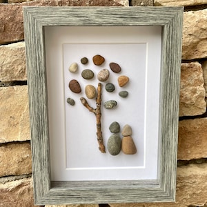 Zwei Personen unter Kieselbaum, 150x200 Eingerahmt Originalkunstwerk - Perfektes Geschenk für Paare oder Freunde