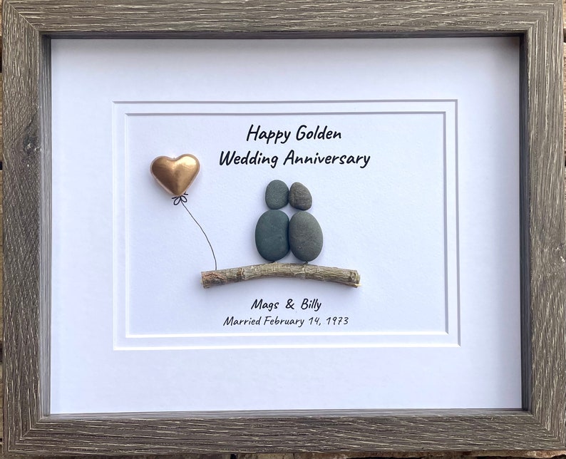 Golden Wedding Anniversary Pebble Frame | You've Been Framed By SJ - View #12