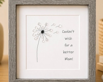 Dandelion Sea Glass Art, Gift for Mom, Framed Mother's Day Present