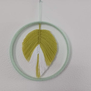 Mecrame leaf in the frame, wood frame ,handmade,gift,gift for her, anytime gift