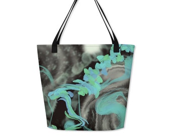 Digital Art Carry All Crochet Bag Knitting Tote Beach Bag All-Over Print Large Tote Bag