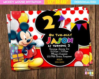 Mickey Mouse Invitation Etsy