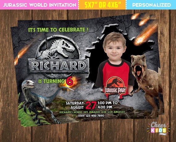 sale jurassic world invitation jurassic park invite photo etsy jurassic park invitations