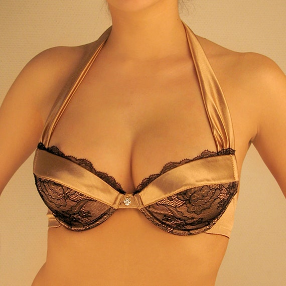 Push up Bra, Sizes 90B and or 95C, Pigeoning Bronze and Black, Whipped  Cream Lace and Microfiber, Interchangeable Straps. -  Canada