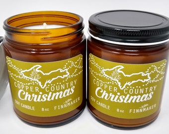 COPPER COUNTRY CHRISTMAS Soy Wax Candle | Keweenaw Upper Peninsula Michigan Christmas Season