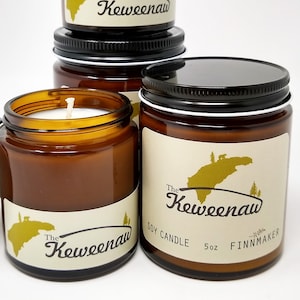 THE KEWEENAW Soy Wax Candle | Keweenaw Peninsula U.P. Copper Country Upper Peninsula Michigan Yooper Candle Makes A Great Gift