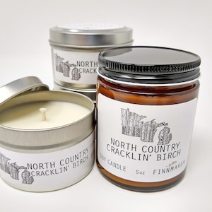 Cracklin&#39; Birch Soy Wax Candle: Woody Forest Scent