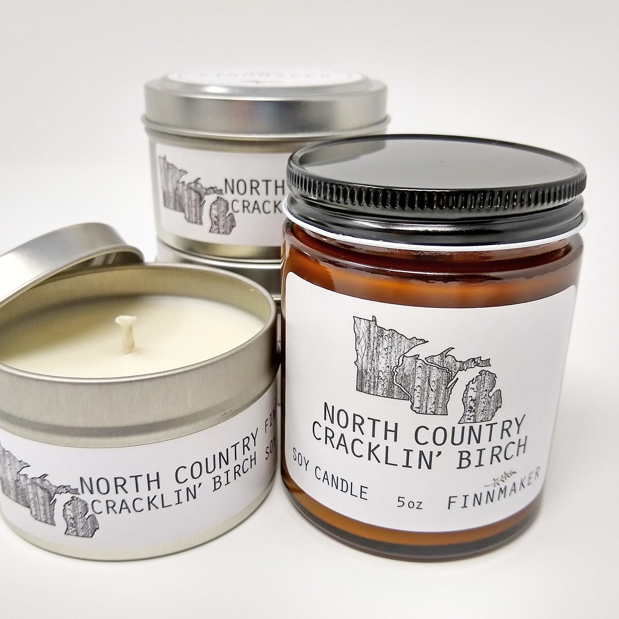 Cracklin' Birch Soy Wax Candle: Woody Forest Scent