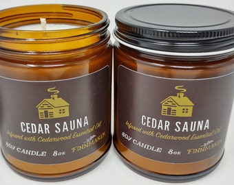 Vela de soja para sauna de cedro: aroma de óleo essencial de cedro