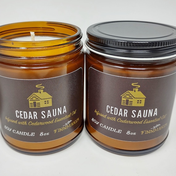 Cedar Sauna Soy Candle: Cedarwood Essential Oil Scent