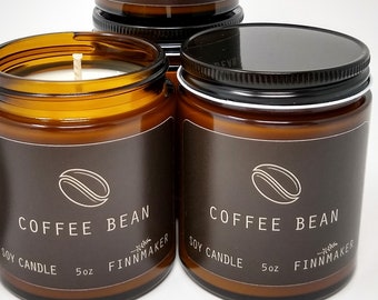 Coffee Bean Soy Wax Candle: Handcrafted Scented Candle