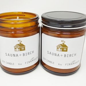 SAUNA + BIRCH Soy Wax Candle | Perfect Gift For Any Sauna Lover, Finnish, Yoopers of the North Upper Peninsula, Wisconsin, Minnesota