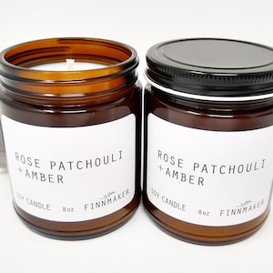 ROSE PATCHOULI + AMBER Soy Wax Candle