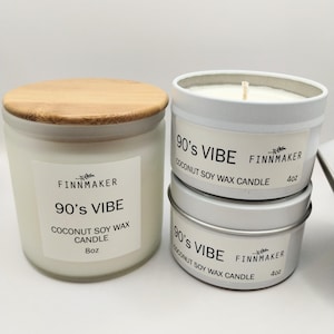 90&#39;s VIBE Coconut Soy Wax Candle | Nostalgic Fragrance