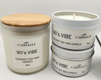 90's VIBE Coconut Soy Wax Candle | Nostalgic Fragrance