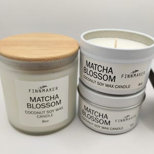 MATCHA BLOSSOM Coconut Soy Wax Candle | Floral, Citrus & Tea Fragrance