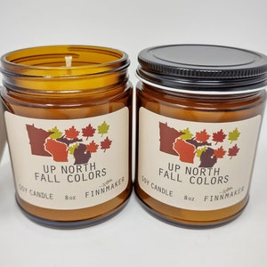 Fall Colors Soy Wax Candle: Woodsy Autumn Scent